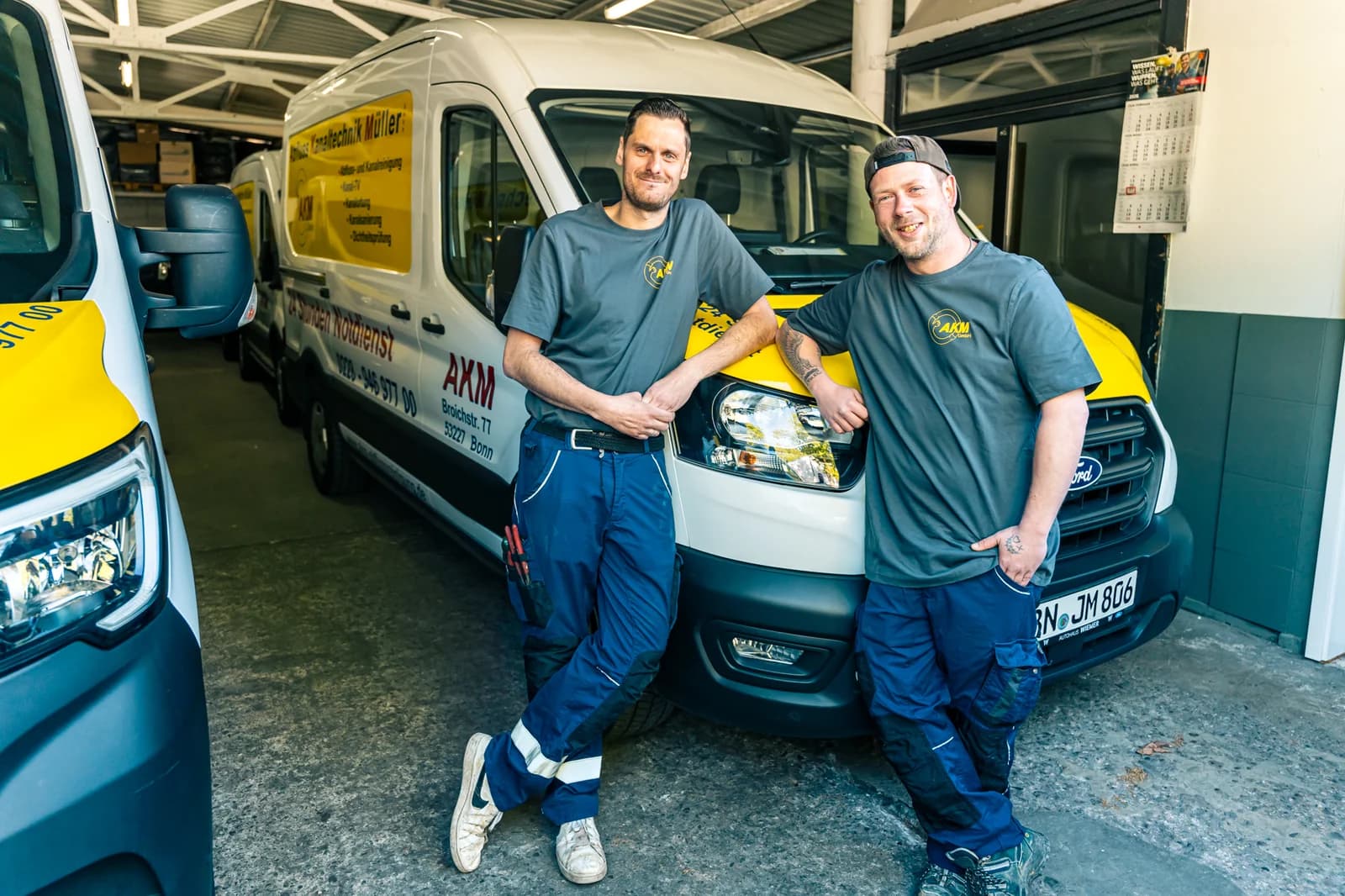 Team der Abfluss Kanaltechnik Müller GmbH bei der Arbeit in Bonn